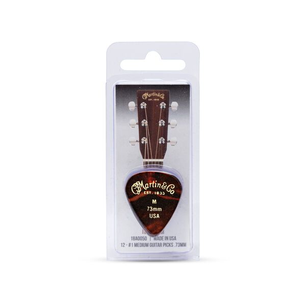 Martin Faux Tortoise 351 #1 Guitar Picks 12-Pack - .73mm Light