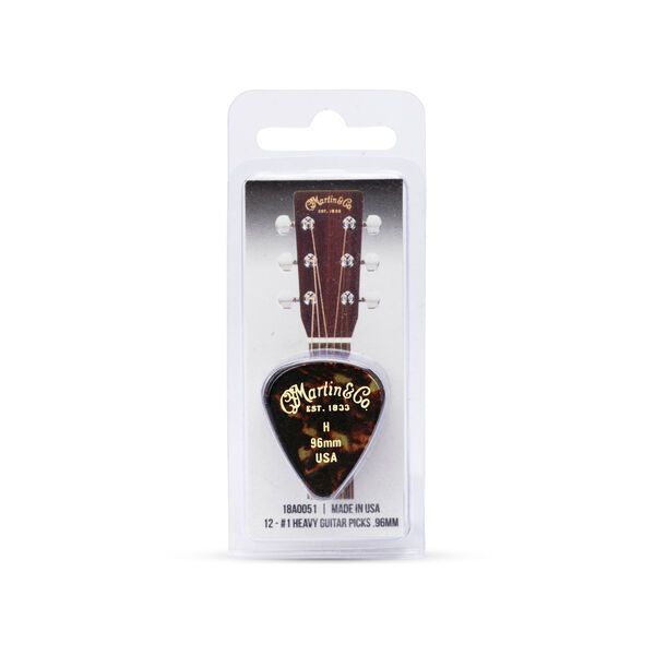 Martin Faux Tortoise 351 #1 Guitar Picks 12-Pack - .96mm Light