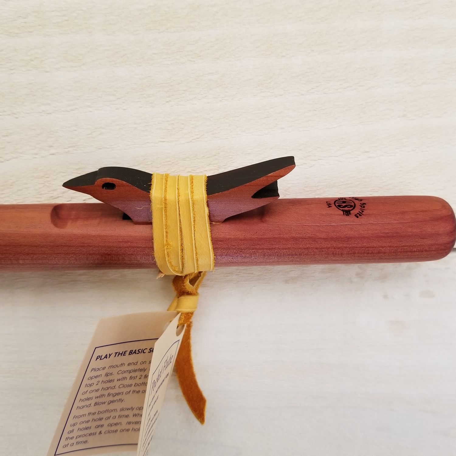 High Spirits G Flute, Spirit Pocket Flute, Aromatic Cedar, with soft bag