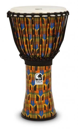 Toca Freestyle Rope Tuned 12&quot; Djembe Kente Cloth