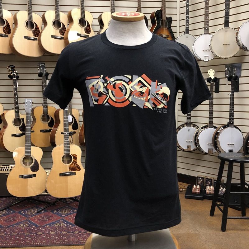 Old Town School of Folk Music &quot;FOLK&quot; T-shirt Heather Black