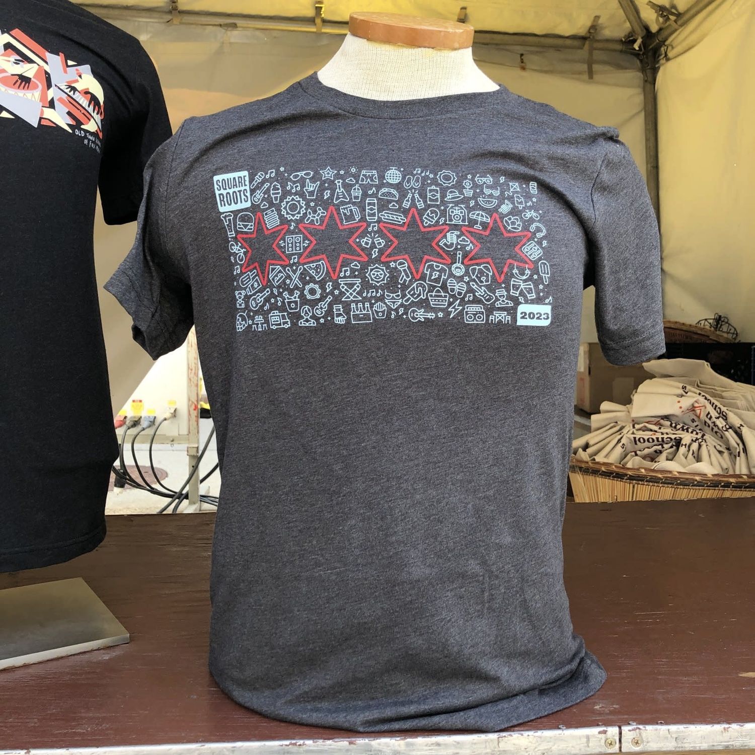 2023 Square Roots Fest T-shirt (Chicago Flag)