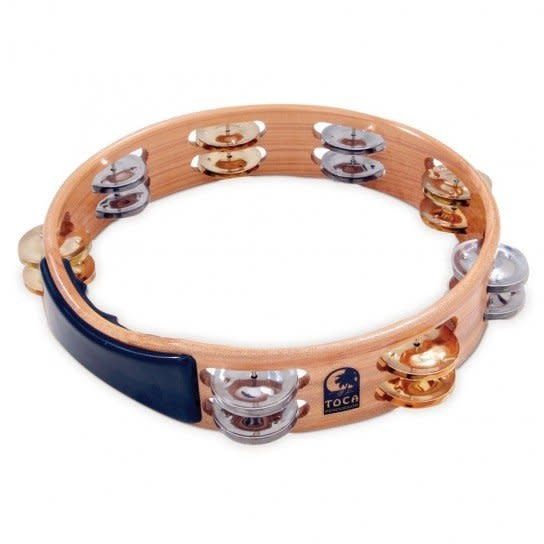 Toca Acacia Wood Tambourine 10&quot; Double Row