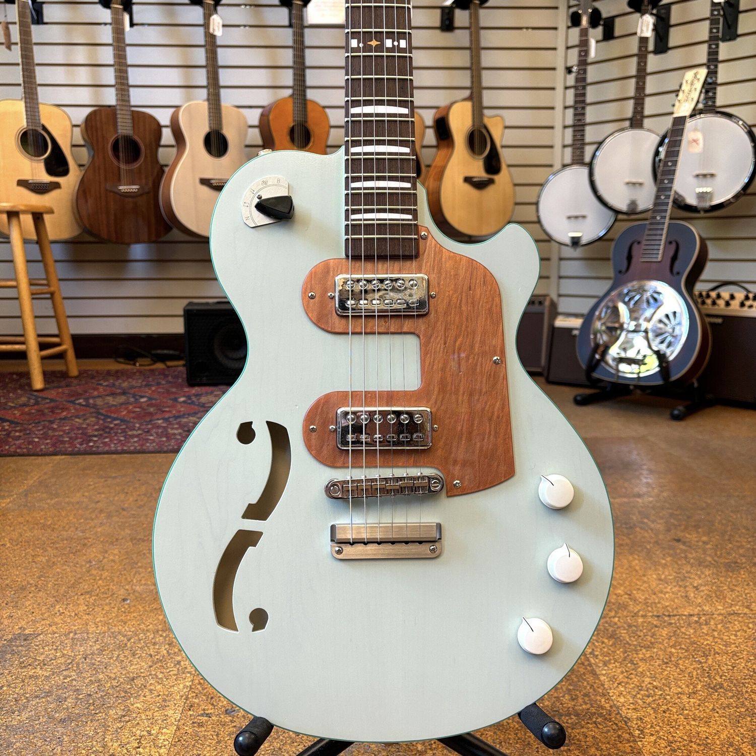 Lockhorn (Chicago) Zipper #18 Semi-hollow Electric Guitar 2023 Pistachio/Orange Sherbet w/Padded Gig Bag