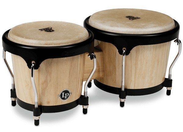 LP Aspire Wood Bongos Natural