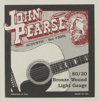 John Pearse 200L 80/20 Bronze Light Gauge Strings .012-.053