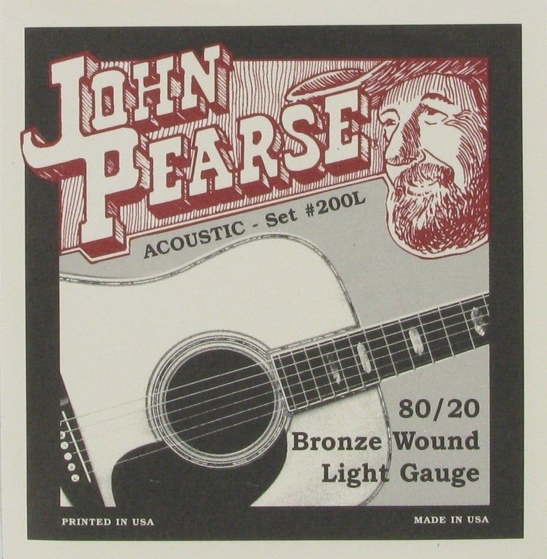 John Pearse 200L 80/20 Bronze Light Gauge Strings .012-.053