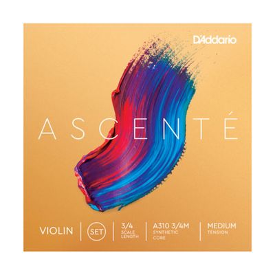 D&#39;Addario Ascente Violin String Set 3/4 Scale Medium Tension