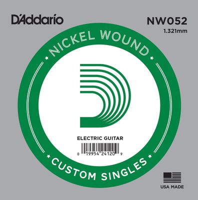 D&#39;Addario NW052 Nickel Wound Electric Guitar Single String .052
