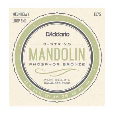 D&#39;Addario EJ75 Mandolin Phosphor Bronze Medium/Heavy 11.5-41