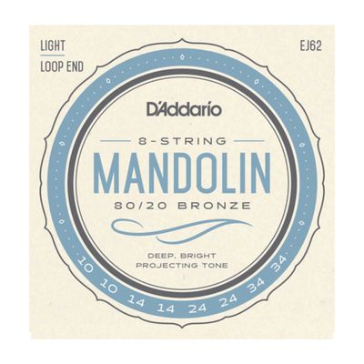 D&#39;Addario EJ62 80/20 Bronze Mandolin Strings Light 10-34
