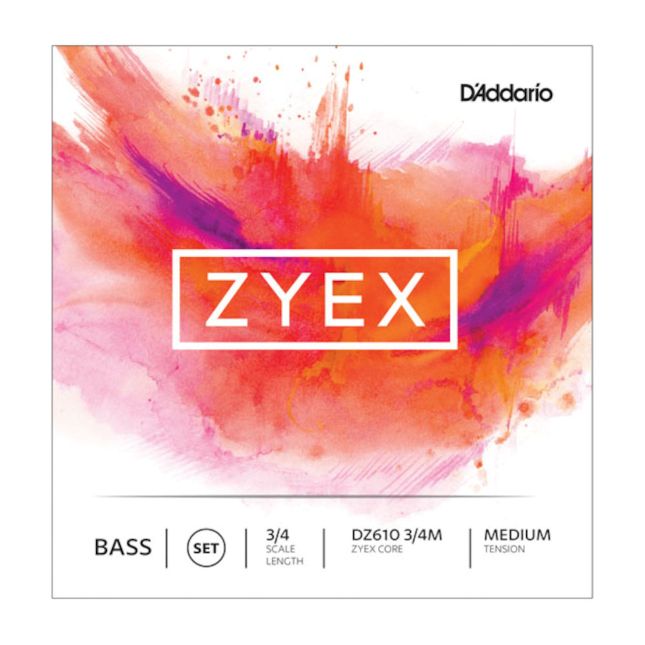 D&#39;Addario Zyex Bass String Set 3/4 Scale Medium Tension