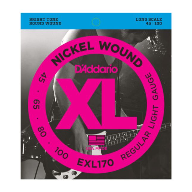 D&#39;Addario EXL170 Nickel Wound Bass Guitar Strings Light 45-100 Long Scale