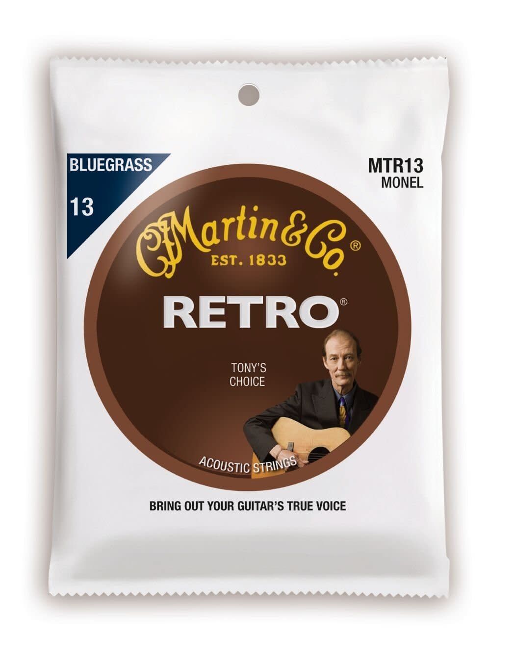 Martin Retro Monel Tony Rice Bluegrass Acoustic Guitar Strings Medium .013 - .056