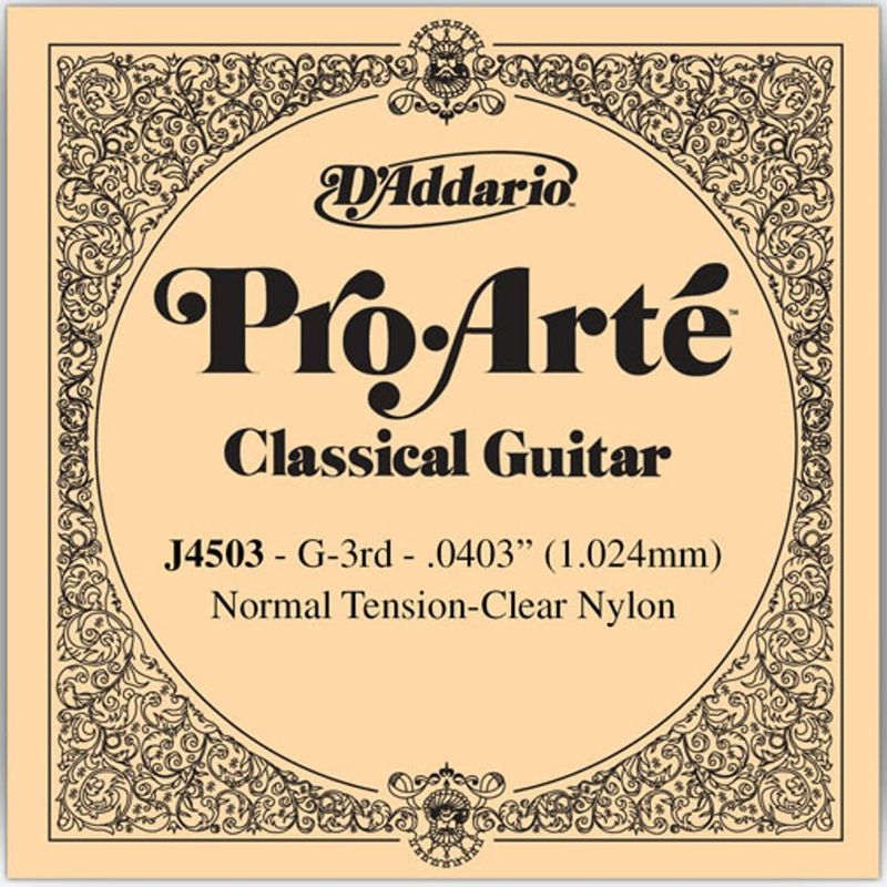 D&#39;Addario J4503 Pro-Arte Nylon Classical Guitar Single String Normal Tension Third String