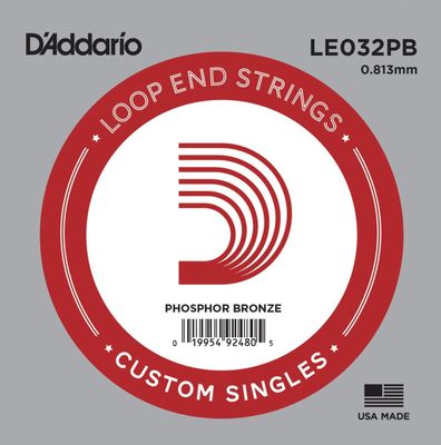 D&#39;Addario LE032PB Phosphor Bronze Loop End Single String .032
