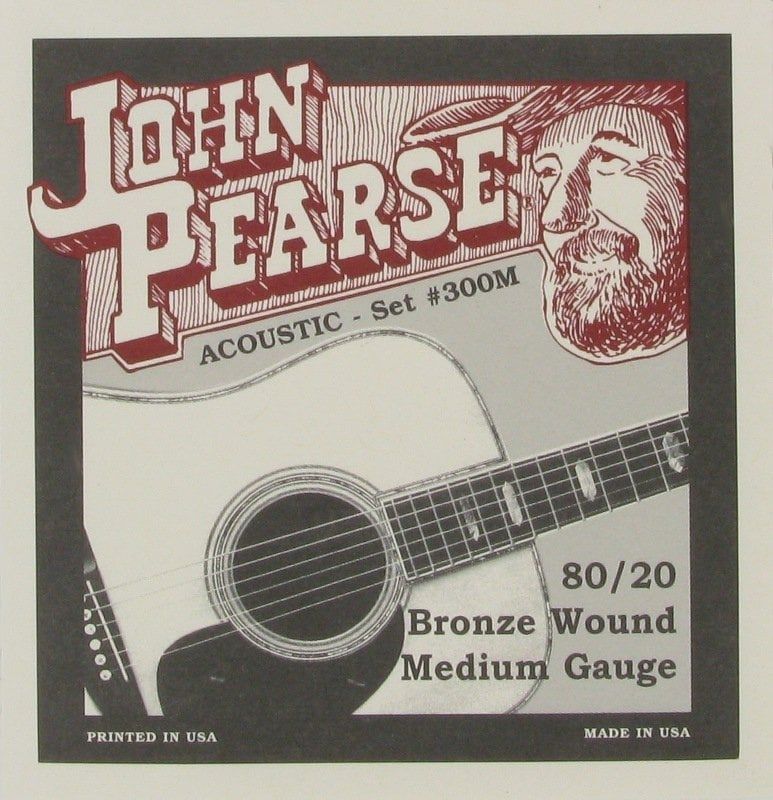 John Pearse 300M 80/20 Bronze Medium Gauge Strings .013-.056