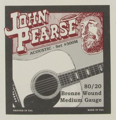 John Pearse 300M 80/20 Bronze Medium Gauge Strings .013-.056