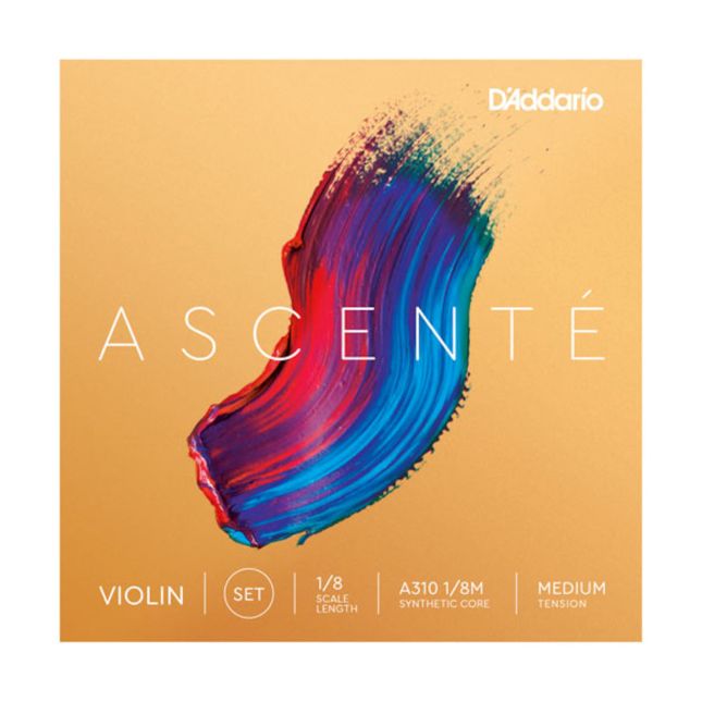 D&#39;Addario Ascente Violin String Set 1/8 Scale Medium Tension