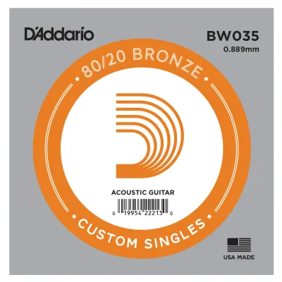 D&#39;Addario BW035 Bronze Wound Acoustic Guitar Single String .035
