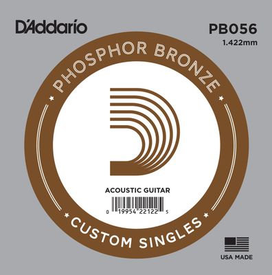D&#39;Addario PB056 Phosphor Bronze Wound Acoustic Guitar Single String .056