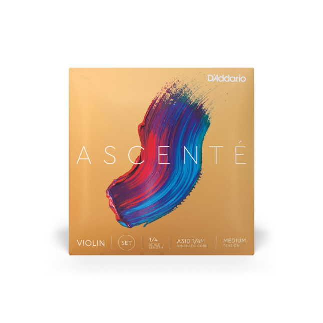 D&#39;Addario Ascente Violin String Set 1/4 Scale Medium Tension