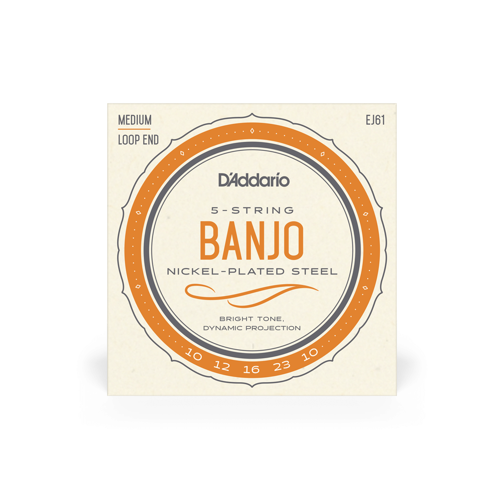 D&#39;Addario EJ61 5-String Banjo Strings, Nickel, Medium 10-23