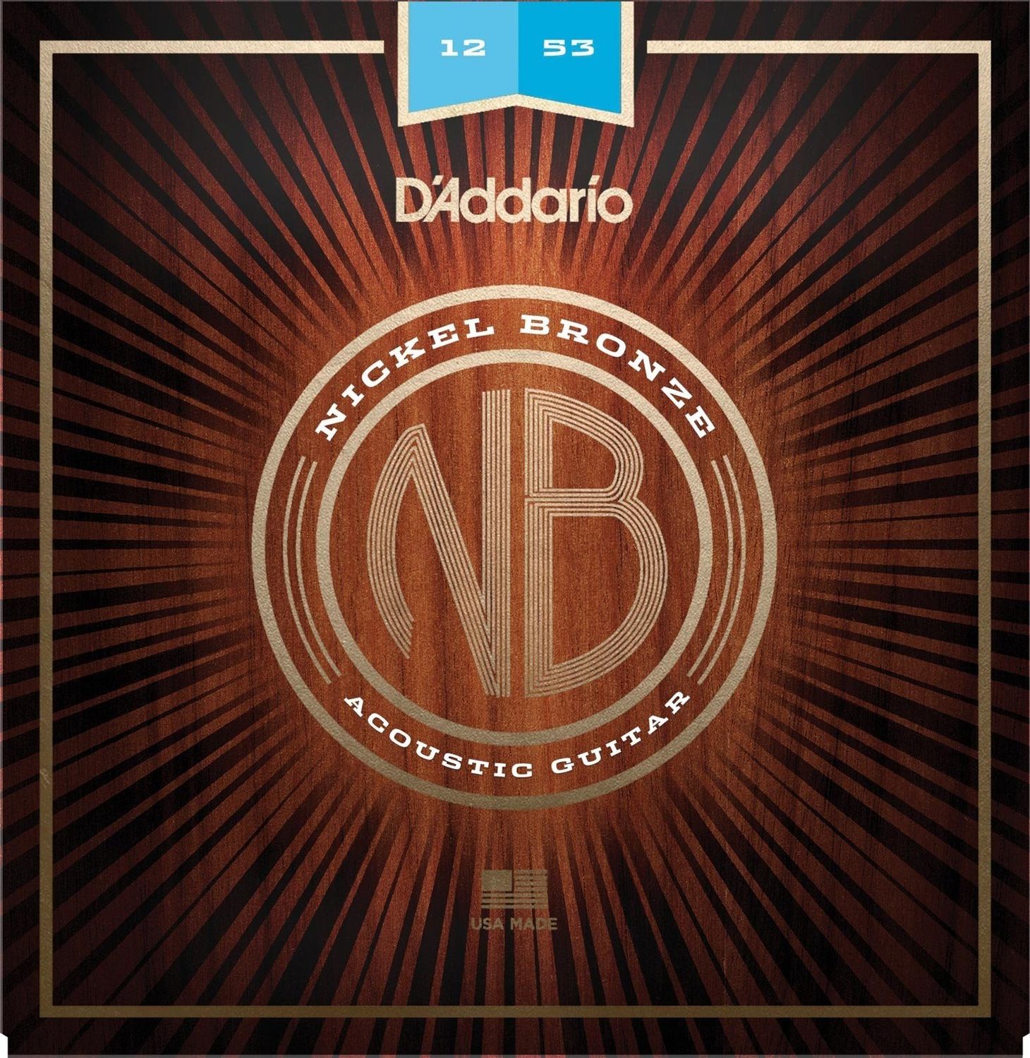 D&#39;Addario NB1253 Nickel Bronze Acoustic Guitar Strings Light 12-53