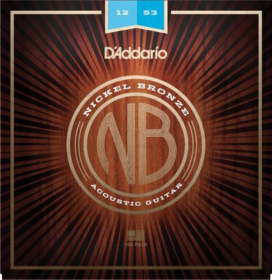 D&#39;Addario NB1253 Nickel Bronze Acoustic Guitar Strings Light 12-53