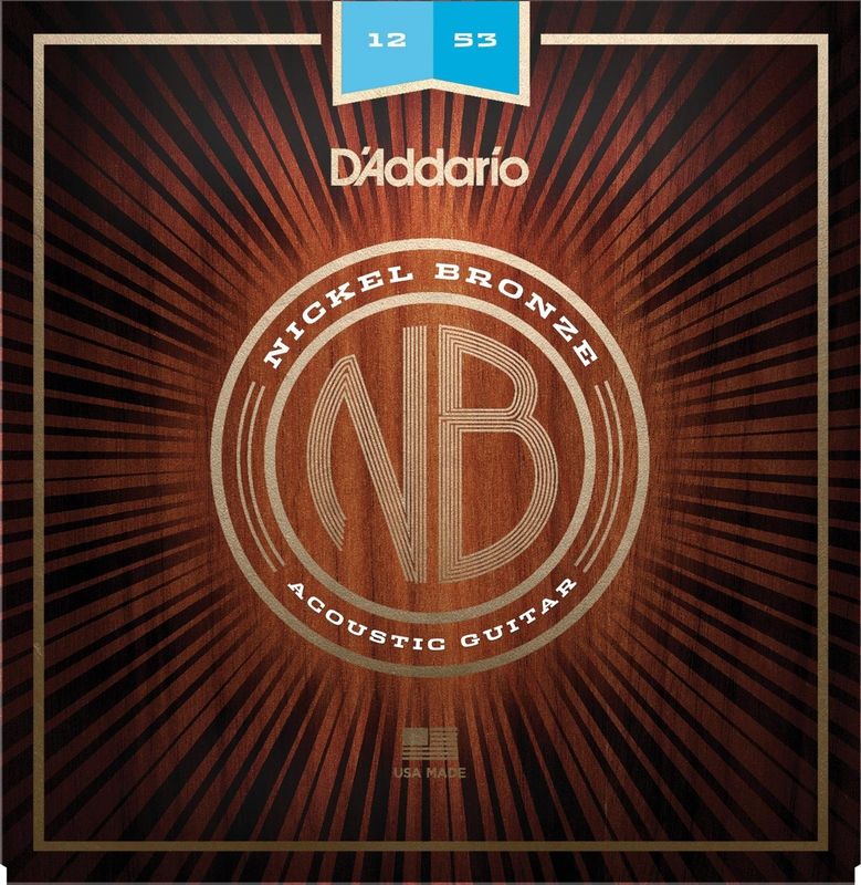D&#39;Addario NB1253 Nickel Bronze Acoustic Guitar Strings Light 12-53