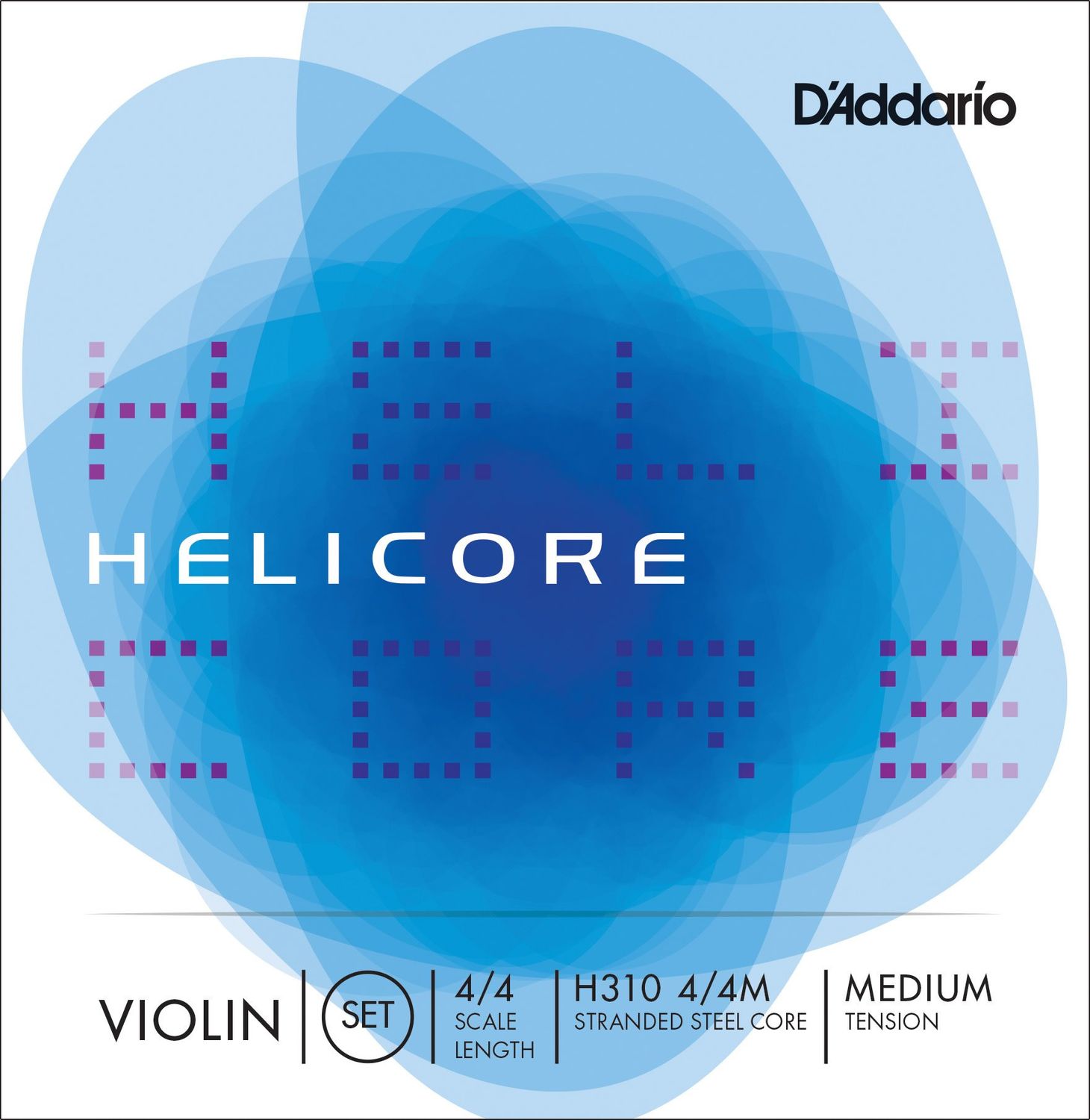 D&#39;Addario Helicore Violin String Set 4/4 Scale Medium Tension