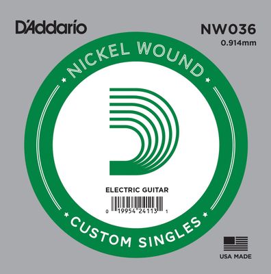 D&#39;Addario NW036 Nickel Wound Electric Guitar Single String .036