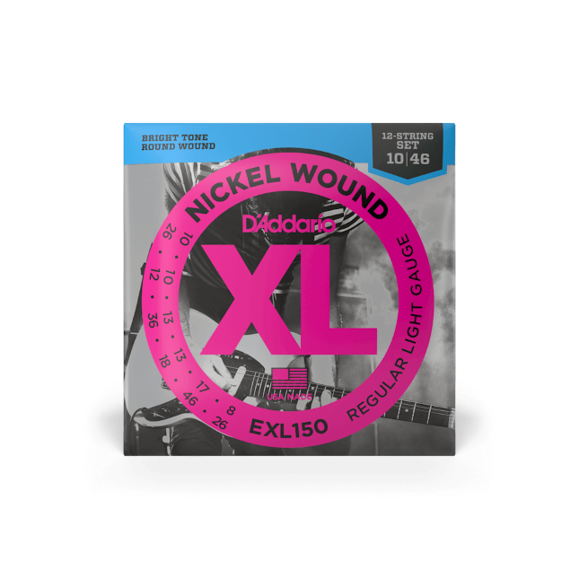 D&#39;Addario EXL150 Nickel Wound Electric Guitar Strings 12-String Regular Light 10-46