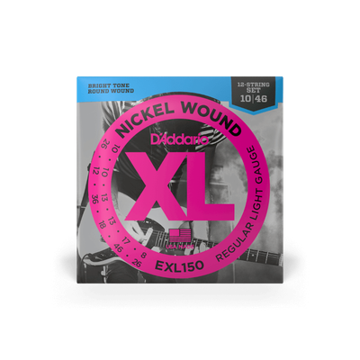 D&#39;Addario EXL150 Nickel Wound Electric Guitar Strings 12-String Regular Light 10-46