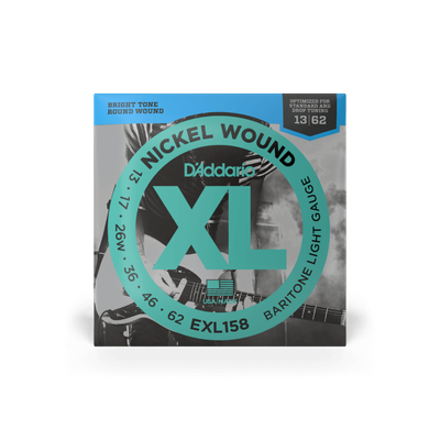 D&#39;Addario EXL158 Nickel Wound Electric Guitar Strings Baritone Light 13-62