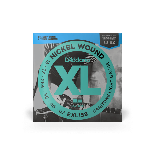 D&#39;Addario EXL158 Nickel Wound Electric Guitar Strings Baritone Light 13-62
