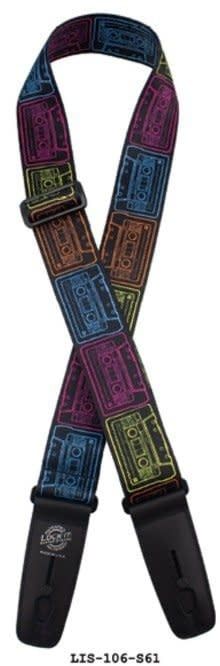 Lock-It 2" Poly Plush Vivid Cassettes Guitar Strap