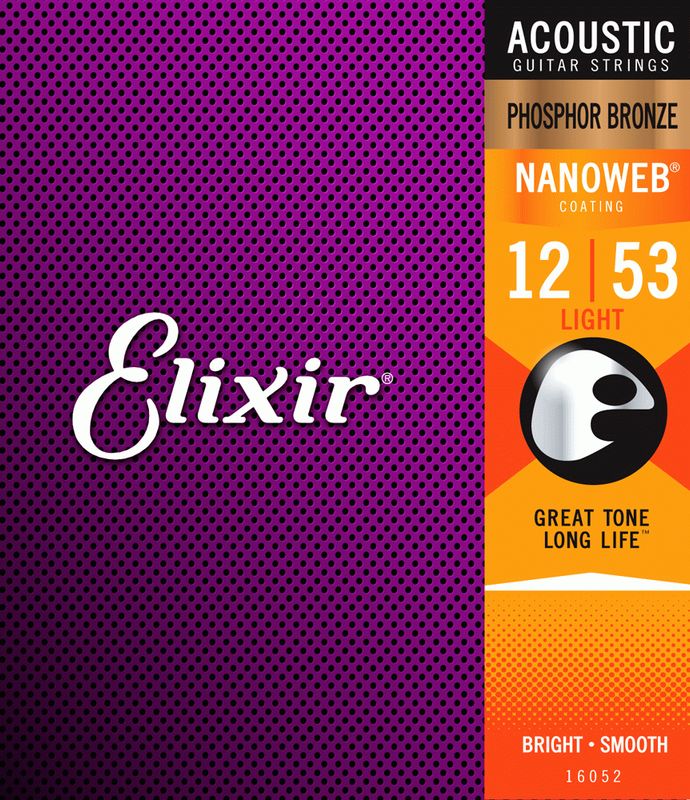Elixir Nanoweb Light Phosphor Bronze Acoustic Guitar Strings