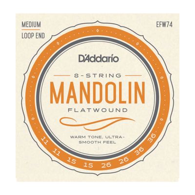 D&#39;Addario EFW74 Flatwound Mandolin Strings Phosphor Bronze Medium 11-36