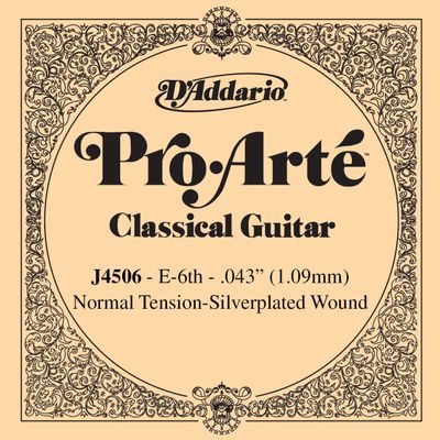 D&#39;Addario J4506 Pro-Arte Nylon Classical Guitar Single String Normal Tension Sixth String