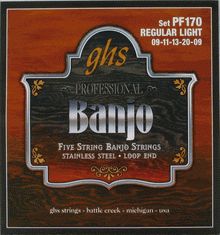 GHS PF170 Stainless Steel 5-String Banjo Strings Light