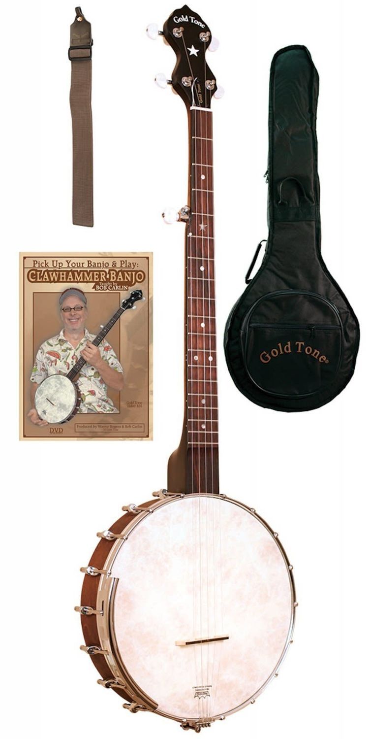 Gold Tone CC-OT Cripple Creek Open Back Banjo Clawhammer Package
