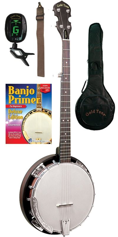 Gold Tone CC-BG Cripple Creek Banjo Bluegrass Starter Pack