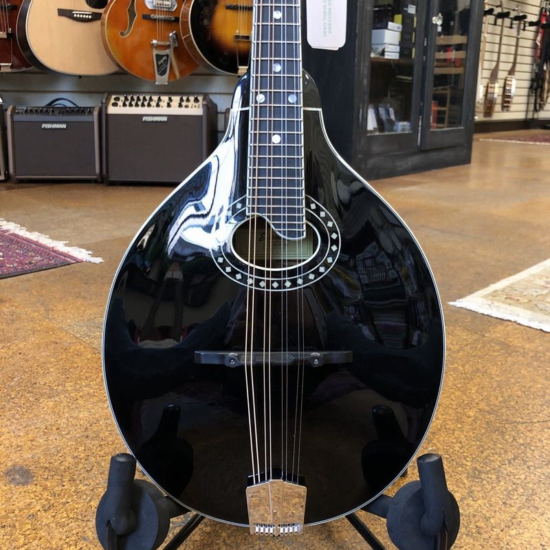 Eastman MD404-BK Oval Hole A-Style Mandolin Black w/Hard Case