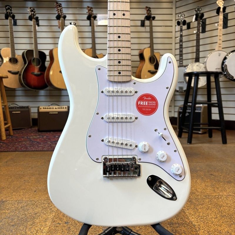 Squier Affinity Stratocaster Electric Guitar Olympic White w/Maple Fingerboard