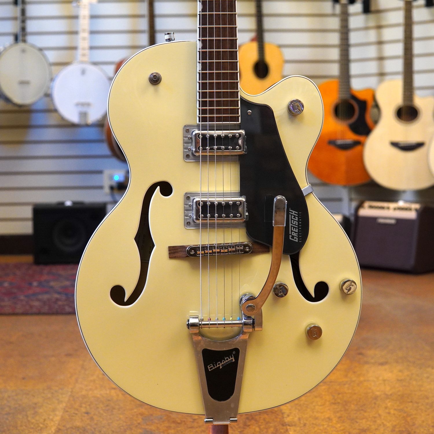 Gretsch G5420T Electromatic Classic Hollow Body Single-Cut Electric Guitar with Bigsby Two-Tone Vintage White/London Grey