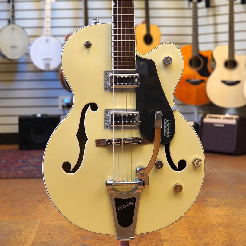 Gretsch G5420T Electromatic Classic Hollow Body Single-Cut Electric Guitar with Bigsby Two-Tone Vintage White/London Grey