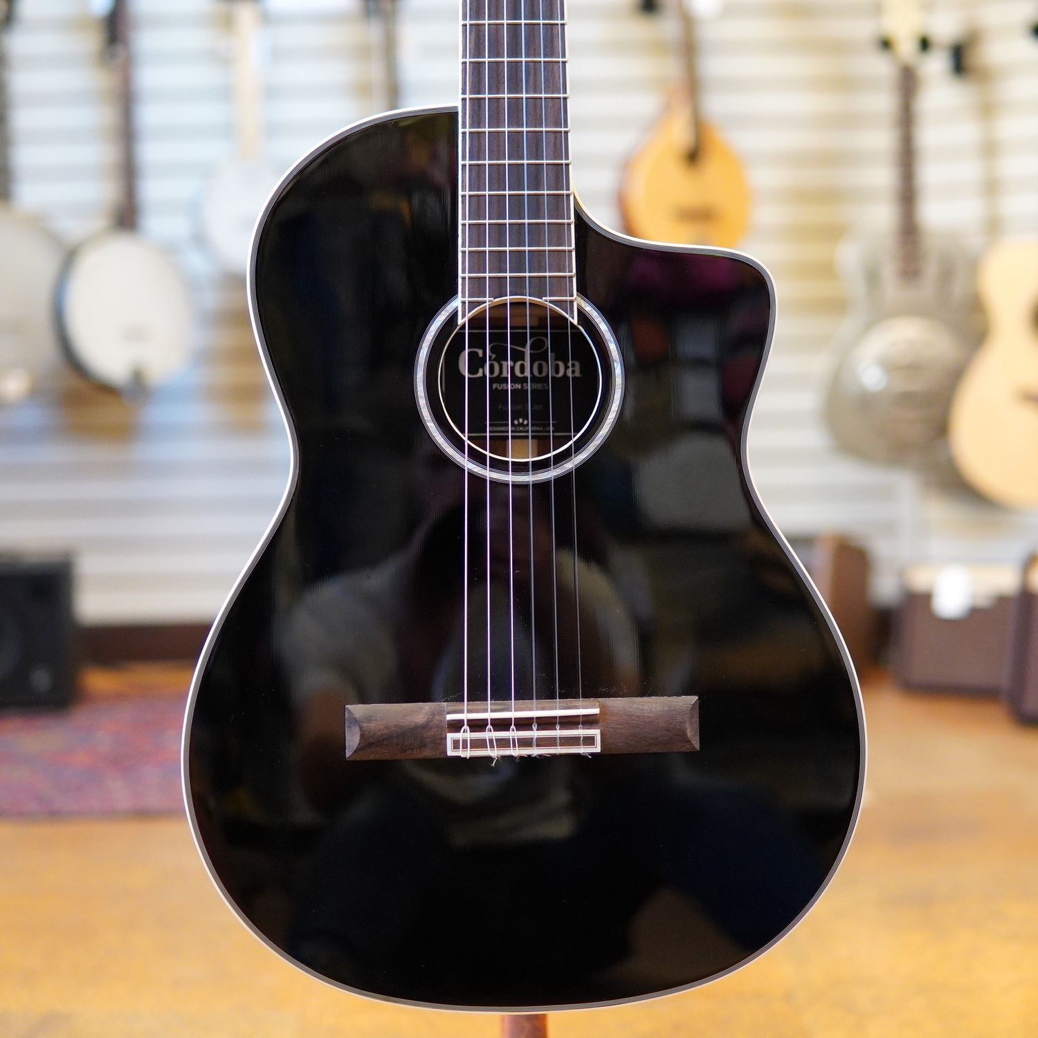 Cordoba Fusion 5 Jet Nylon String Acoustic-Electric Guitar Jet Black
