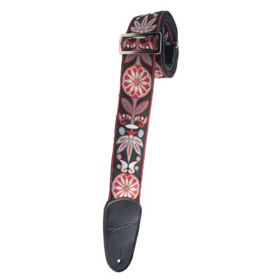 Henry Heller 2&quot; Jacquard Guitar Strap - Red Blossom
