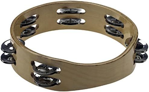 8&quot; Headless Wood Tambourine, 2 Rows Jingles